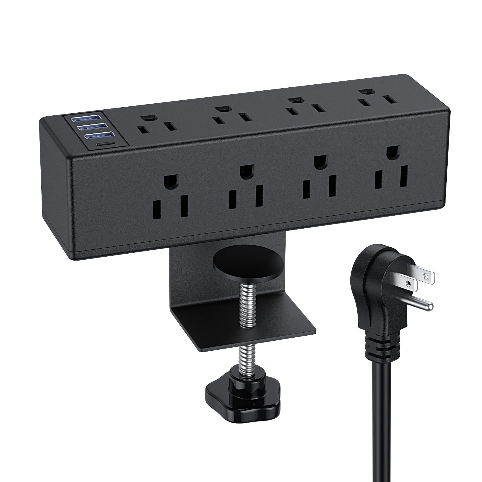 2-Side Desk Clamp Power Strip